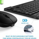 Teclado e Mouse Sem Fio Bluetooth p/ Notebook - Preto