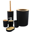 Conjunto Banheiro 6 Peças Bambu Preto - BM-F1080A