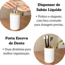 Conjunto Banheiro 6 Peças Bambu Branco - BM-F1080B
