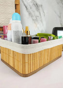 Conjunto 3 Cestos Organizadores de Bambu c/ Forro BM-F1101