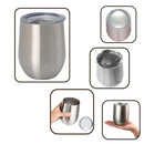 Copo Cuia Térmico Inox 360ml Prata c/ Tampa Antivazamento