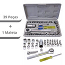 Jogo Ferramentas 40 Peças Soquetes com Maleta Cinza