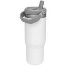 Garrafa Flip Straw 900ml Cinza c/ Alça e Canudo - Personaliz