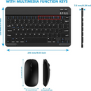 Teclado e Mouse Sem Fio Bluetooth p/ Notebook - Preto