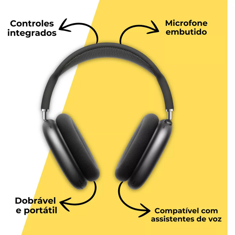 Fone Bluetooth P9 Air Preto - Wireless Sem Fio
