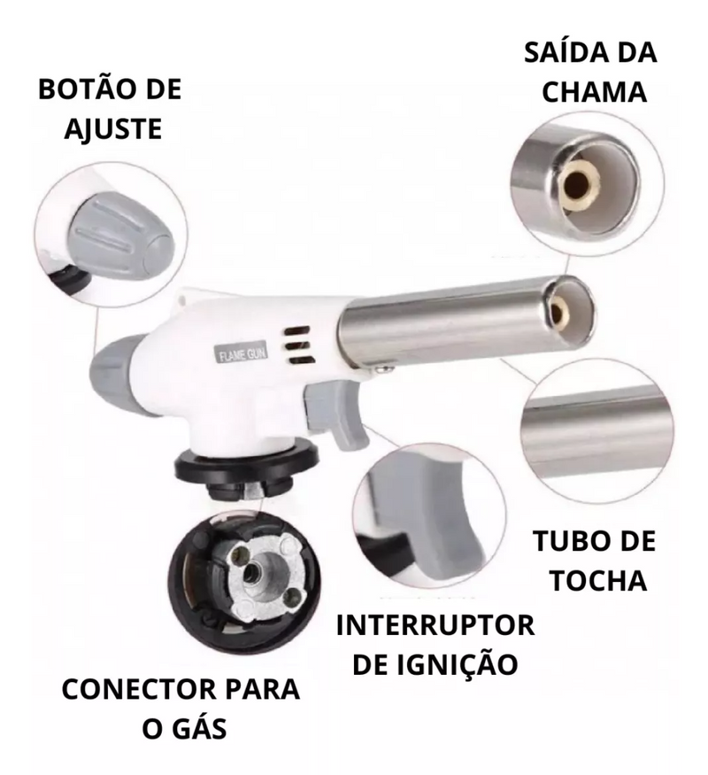 Maçarico Culinário Portátil Profissional - Cores Sortidas