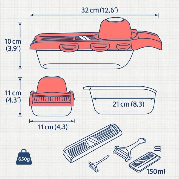 Cortador Mandoline 6 em 1 Multifuncional - Modelo BM-A16