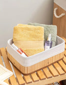 Conjunto 3 Cestos Organizadores de Bambu c/ Forro BM-F1101