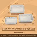 Conjunto 3 Cestos Organizadores de Bambu c/ Forro BM-F1101