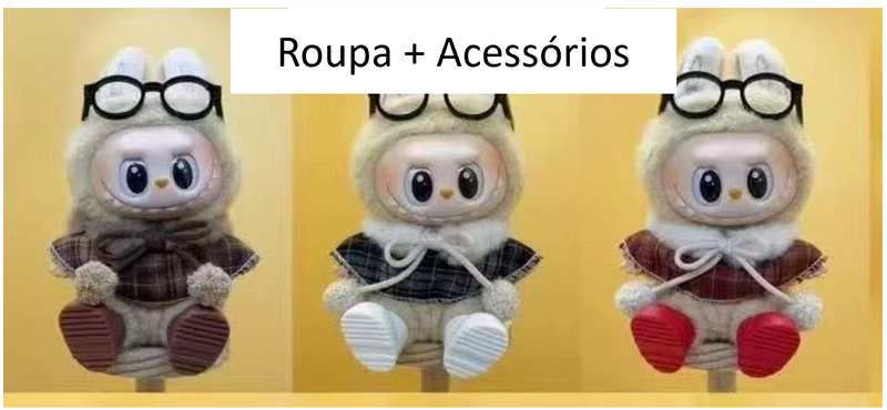 Kit Labubu Monstros G1 + Roupa - Pelúcias Colecionáveis