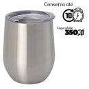 Copo Cuia Térmico Inox 360ml Prata c/ Tampa Antivazamento