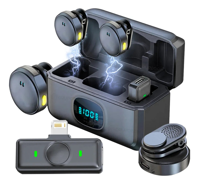 Microfone Lapela Duplo Sem Fio ON-2912 - Anti-Ruído