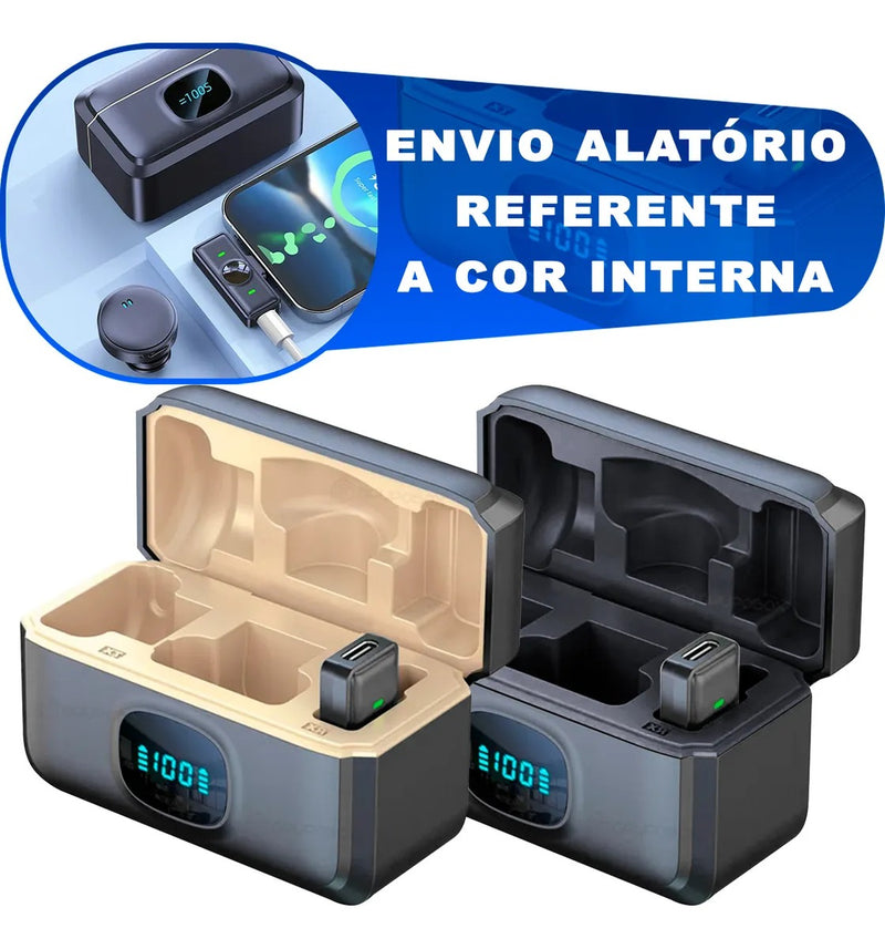 Microfone Lapela Duplo Sem Fio ON-2912 - Anti-Ruído