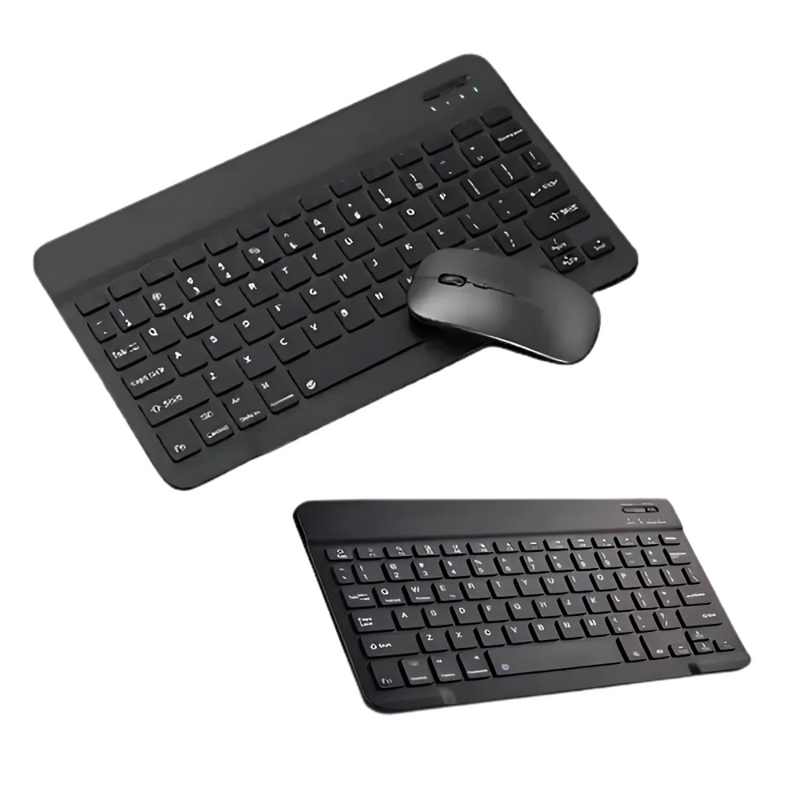 Teclado e Mouse Sem Fio Bluetooth p/ Notebook - Preto