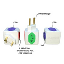 Adaptador de Tomada Cubo 2 Pinos 10A/20A Universal