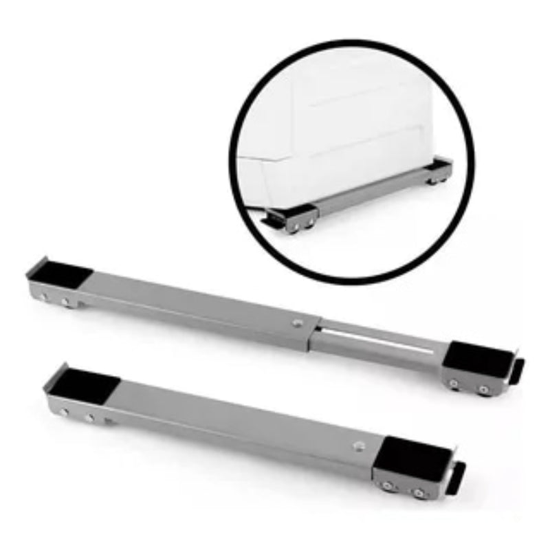 Base Suporte com Rodinhas p/ Geladeira e Máquina - Branco/Pr