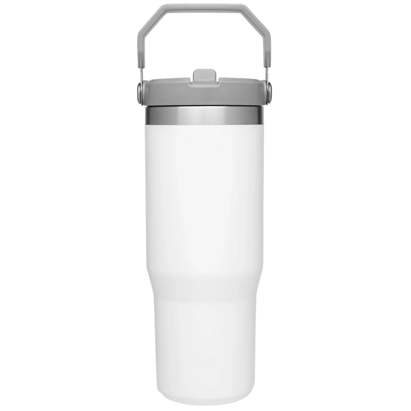 Garrafa Flip Straw 900ml Cinza c/ Alça e Canudo - Personaliz