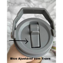 Garrafa Flip Straw 900ml Cinza c/ Alça e Canudo - Personaliz
