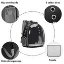 Mochila Pet Azul p/ Cães e Gatos com Visão e Ventilação